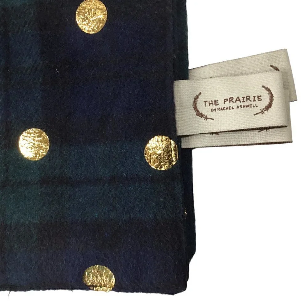 The Prairie Placemats NWT by Rachel Ashwell NEW Set of 4 Plaid Gold Polka Dot